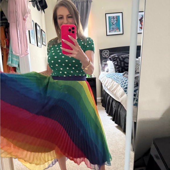 Anthropologie Multicolor Pleated Midi Skirt - Picture 3 of 3